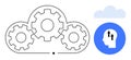 Cloud Computing Concept with Gears and Human Intelligence Symbol for Innovation and Technology Royalty Free Stock Photo