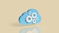 Cloud Computing Concept with Gears and Technology Automation 3d render Royalty Free Stock Photo