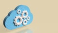 Cloud Computing Concept with Gears and Technology Automation 3d render Royalty Free Stock Photo
