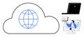 Cloud Computing Concept with Digital Connectivity and Online Communication Elements Royalty Free Stock Photo