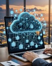 Cloud computing concept graphic design Royalty Free Stock Photo