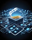 Cloud computing concept graphic design Royalty Free Stock Photo