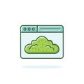 Cloud Computing Concept Green Vector Icon in Browser Window Royalty Free Stock Photo