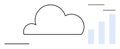 Cloud Computing Concept with Minimalist Design and Data Analytics Chart Integration Royalty Free Stock Photo