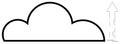 Cloud Computing Concept with Cloud Icon and Upward Arrow Graphic Data Upload or Storage Royalty Free Stock Photo