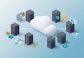 Cloud computing concept illustration with a Royalty Free Stock Photo