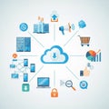 Cloud computing concept illustration features a Royalty Free Stock Photo
