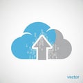 Cloud computing concept illustration featuring a two toned cloud graphic Royalty Free Stock Photo