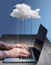 Cloud computing concept illustration of hacking Royalty Free Stock Photo