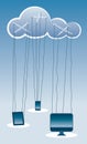 Cloud computing concept illustration like a marionette theatre Royalty Free Stock Photo