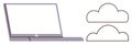 Cloud Computing Concept with Laptop and Cloud Icons for Data Storage and Online Connectivity Royalty Free Stock Photo