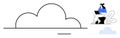 Cloud Computing Concept with Minimalist Design and Remote Work Theme Royalty Free Stock Photo