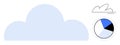 Cloud computing concept with minimal pie chart and cloud design for data storage and analysis Royalty Free Stock Photo