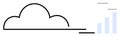 Cloud Computing Concept with Minimalist Design and Data Analytics Chart Elements Royalty Free Stock Photo