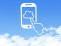 Cloud Computing Concept.mobile phone click finger cloud shape