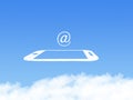 Cloud Computing Concept.mobile phone email cloud shape