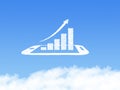 Cloud Computing Concept.mobile phone growth chart cloud shape