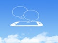 Cloud Computing Concept.mobile phone message cloud shape