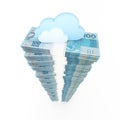 Cloud computing concept, money Royalty Free Stock Photo