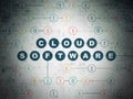 Cloud computing concept: Cloud Software on Digital Data Paper background Royalty Free Stock Photo