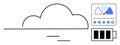Cloud Computing Concept with Performance Rating and Battery Status Icons Royalty Free Stock Photo