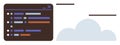 Cloud Computing Concept with Programming Screen and Minimalist Design Royalty Free Stock Photo