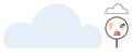 Cloud Computing Concept with Search Magnifying Glass and Business Icons for Technology and Data Management Royalty Free Stock Photo