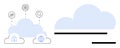 Cloud Computing Concept with Security, Networking, and Data Analytics Icons Royalty Free Stock Photo