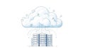 Cloud computing concept with servers and data exchange in a modern network infrastructure Royalty Free Stock Photo