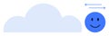 Cloud Computing Concept with happy Face and Data Transfer Symbol for Digital Connectivity Royalty Free Stock Photo