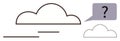 Cloud Computing Concept with Speech Bubble and Question Mark for Innovation and Technology Royalty Free Stock Photo