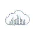 Cloud Computing Concept with Statistical Columns Visualizing Data Analysis for Business Intelligence Solutions Royalty Free Stock Photo