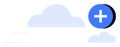 Cloud Computing Symbol with Blue Add Icon on Minimal Background Royalty Free Stock Photo