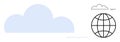 Cloud Computing Concept with Cloud Icon and Global Connection Symbol Visualization Royalty Free Stock Photo