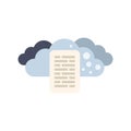 Cloud computing concept with text file and clouds symbol