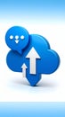 Cloud computing concept with upload arrows and speech bubble illustration Royalty Free Stock Photo