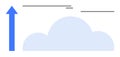 Cloud Computing Concept with Upward Trend Arrow and Sky Elements Royalty Free Stock Photo