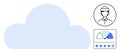 Cloud Computing Concept with User Profile, Performance Meter, and Rating Elements Royalty Free Stock Photo