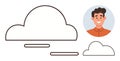 Cloud Computing Concept with User Profile Symbol and Minimalist Design Elements Royalty Free Stock Photo