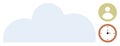 Cloud Computing Concept with User Profile and Time Management Icons Royalty Free Stock Photo