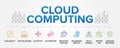Cloud Computing concept vector icons set infographic illustration background.