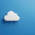 Cloud computing concept with white cloud on blue background Royalty Free Stock Photo