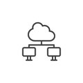 Cloud computing connection line icon Royalty Free Stock Photo