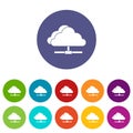 Cloud computing connection set icons Royalty Free Stock Photo