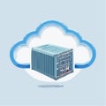 Cloud Computing and Container Technology Concept Royalty Free Stock Photo