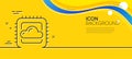 Cloud computing cpu line icon. Internet data storage sign. Minimal line yellow banner. Vector Royalty Free Stock Photo