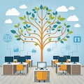 Cloud computing creative data tree concept