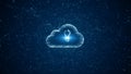 Cloud computing and cyber security. Digital data network protection. High-speed connection data analysis. Technology data binary Royalty Free Stock Photo