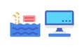 Cloud Computing: Data Access and Remote Work Icon, vector design Generative AI Royalty Free Stock Photo