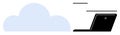 Cloud Computing and Data Access via Laptop in a Minimalist Design Royalty Free Stock Photo